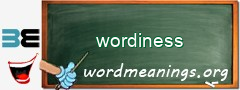 WordMeaning blackboard for wordiness